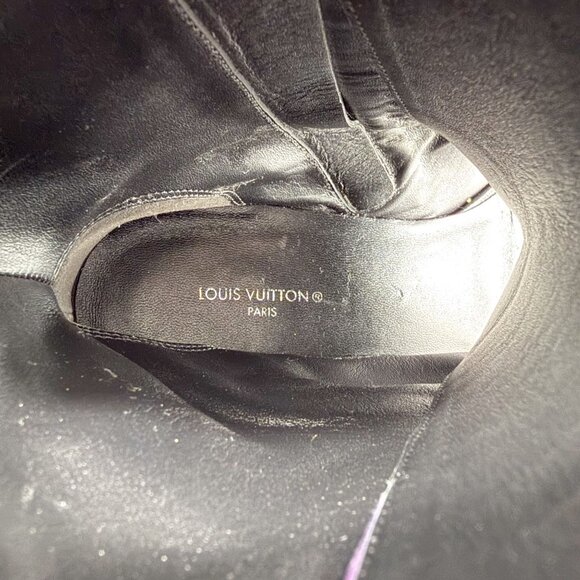 Louis Vuitton Moonlight Lace-Up Boots Size 37.5 US 7.5 Women’s Purple Satin - Picture 13 of 15